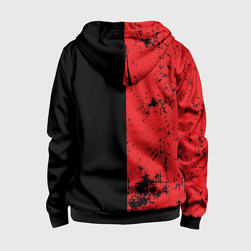 Детская толстовка на молнии Злобный смайлик с языком / 3D-Черный – фото 2