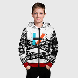 Толстовка на молнии детская Twenty one pilots rock, цвет: 3D-красный — фото 2