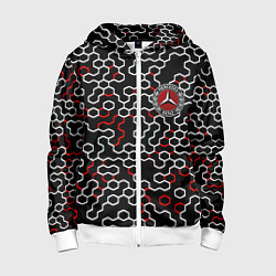 Толстовка на молнии детская Mercedes benz броня текстура, цвет: 3D-белый