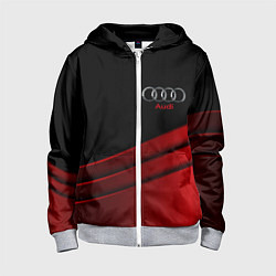Детская толстовка на молнии AUDI carbon metal