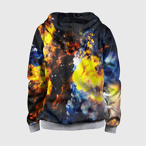 Детская толстовка на молнии Космическая абстракция / 3D-Меланж – фото 2