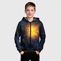 Толстовка на молнии детская Абстракция зарождение звезды, цвет: 3D-черный — фото 2