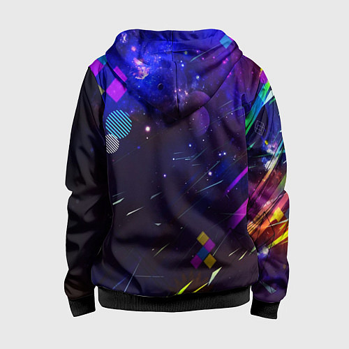 Детская толстовка на молнии Космическая геометрия / 3D-Черный – фото 2