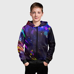 Толстовка на молнии детская Космическая геометрия, цвет: 3D-черный — фото 2