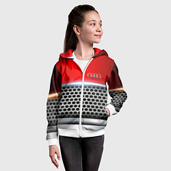 Толстовка на молнии детская AUDI metal collection game, цвет: 3D-белый — фото 2