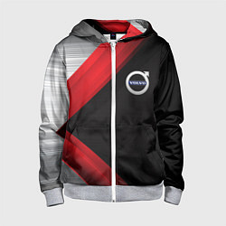 Толстовка на молнии детская Volvo metal stripes, цвет: 3D-меланж