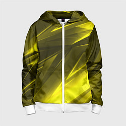 Толстовка на молнии детская Gold stripes abstraction, цвет: 3D-белый