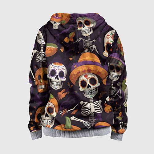 Детская толстовка на молнии Страшилки хэллоуин / 3D-Меланж – фото 2
