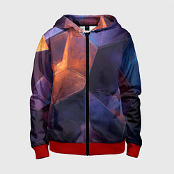 Детская толстовка на молнии Искаженная геометрия с эффектом потертостей