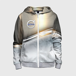 Толстовка на молнии детская Volvo жёлтый метал, цвет: 3D-меланж