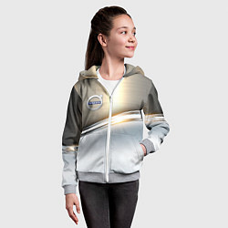 Толстовка на молнии детская Volvo жёлтый метал, цвет: 3D-меланж — фото 2