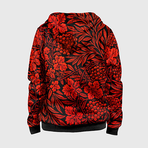 Детская толстовка на молнии Красная рябина / 3D-Черный – фото 2