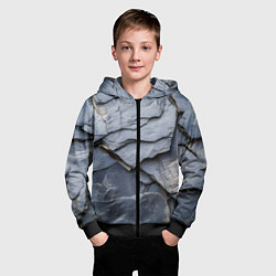 Толстовка на молнии детская Серая горная порода, цвет: 3D-черный — фото 2