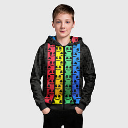 Толстовка на молнии детская Marshmello neon music dj, цвет: 3D-черный — фото 2