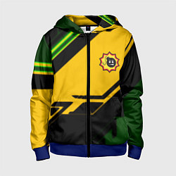 Толстовка на молнии детская Serious Sam geometry, цвет: 3D-синий