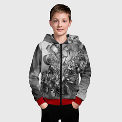 Толстовка на молнии детская Абстракция оптический узор, цвет: 3D-красный — фото 2