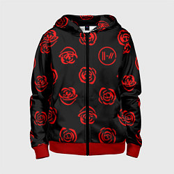 Детская толстовка на молнии Twenty one pilots rose pattern