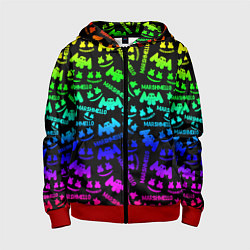 Толстовка на молнии детская Marshmello neon steel pattern, цвет: 3D-красный