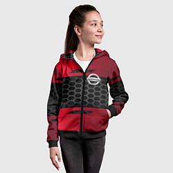 Толстовка на молнии детская Nissan auto steel, цвет: 3D-черный — фото 2