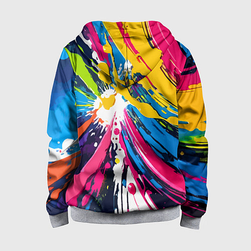 Детская толстовка на молнии Красочная абстракция - экспрессионизм / 3D-Меланж – фото 2