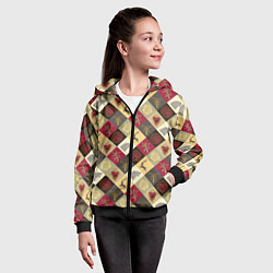 Толстовка на молнии детская Лого домов Игра престолов паттерн, цвет: 3D-черный — фото 2