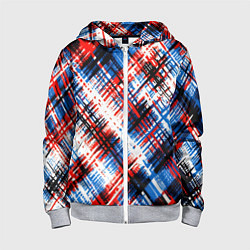 Детская толстовка на молнии Мелкая косая клетка