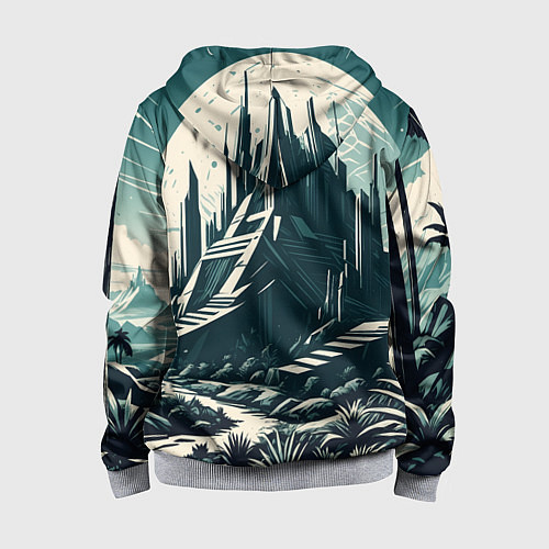 Детская толстовка на молнии Фантастика город / 3D-Меланж – фото 2