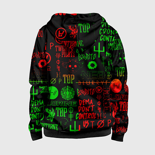 Детская толстовка на молнии Twenty one pilots music steel / 3D-Черный – фото 2
