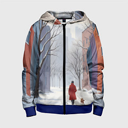 Детская толстовка на молнии Прогулка зима