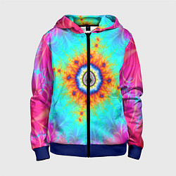 Детская толстовка на молнии Неоновый фрактальный узор психоделика