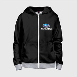 Толстовка на молнии детская Subaru logo auto, цвет: 3D-меланж