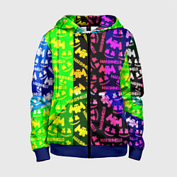 Детская толстовка на молнии Marshmello pattern neon steel