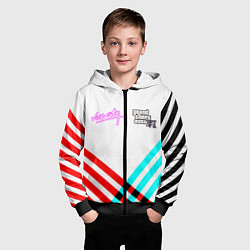 Толстовка на молнии детская GTA6 vice city line, цвет: 3D-черный — фото 2