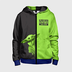 Толстовка на молнии детская Child Grogu, цвет: 3D-синий