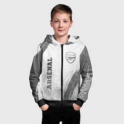 Толстовка на молнии детская Arsenal - white gradient вертикально, цвет: 3D-черный — фото 2