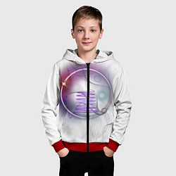 Толстовка на молнии детская Абстракция - круг, цвет: 3D-красный — фото 2