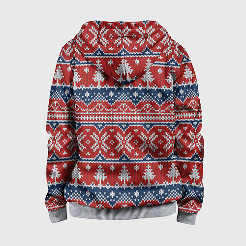 Детская толстовка на молнии New year pattern / 3D-Меланж – фото 2