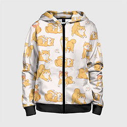 Детская толстовка на молнии Паттерн сиба ину