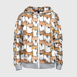 Детская толстовка на молнии Узор сиба ину