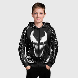 Толстовка на молнии детская Venom logo, цвет: 3D-черный — фото 2