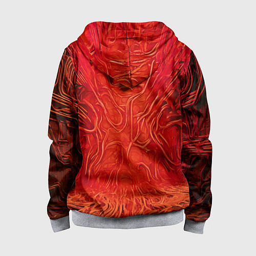 Детская толстовка на молнии Красный симбионт абстракция / 3D-Меланж – фото 2
