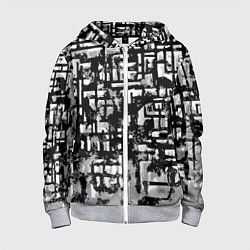 Детская толстовка на молнии Бело-чёрная абстракция