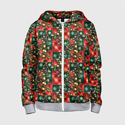 Детская толстовка на молнии Остролистный падуб и золотые шары