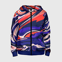 Детская толстовка на молнии Абстракция разводов разноцветная