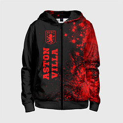 Толстовка на молнии детская Aston Villa - red gradient по-вертикали, цвет: 3D-черный