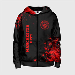 Толстовка на молнии детская Manchester City - red gradient вертикально, цвет: 3D-черный