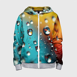 Детская толстовка на молнии Крупные капли на цветном фоне