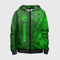 Толстовка на молнии детская Borussia - green gradient по-вертикали, цвет: 3D-черный