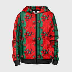 Детская толстовка на молнии Новогодние подарочные ленты