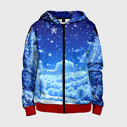 Детская толстовка на молнии Заснеженный лес